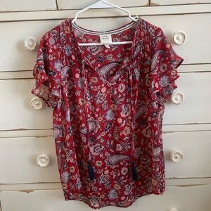 Knox Rose Red Paisley Blouse